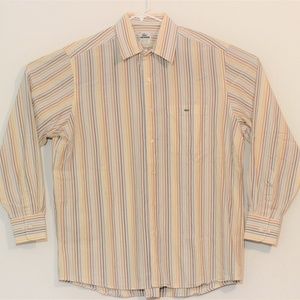 Men's Lacoste Multi Color Striped Button Up